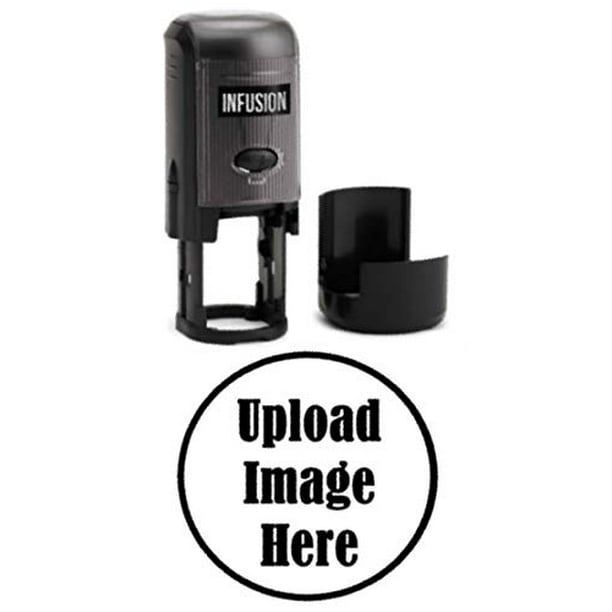 3/4 Diameter Black Infusion Custom Logo Round Self-Inking Rubber Stamp 3/4 Diameter Black Infusion Custom Logo Round Self-Inking Rubber Stamp